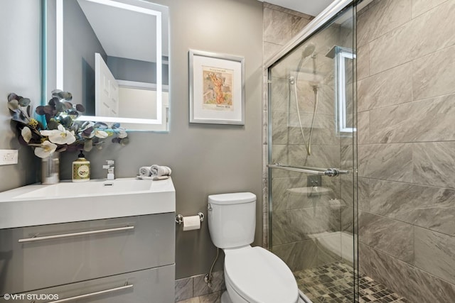 33 W Huron St Unit 309, Chicago, IL 60654 - full bath with a stall shower, toilet, and vanity