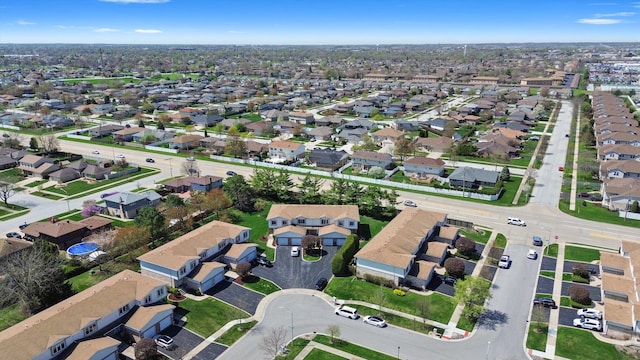 aerial view with a residential view