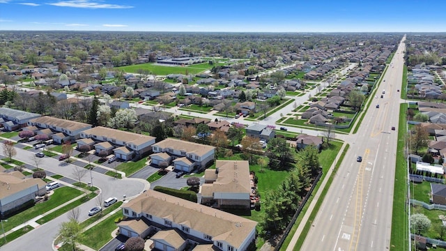 bird's eye view featuring a residential view