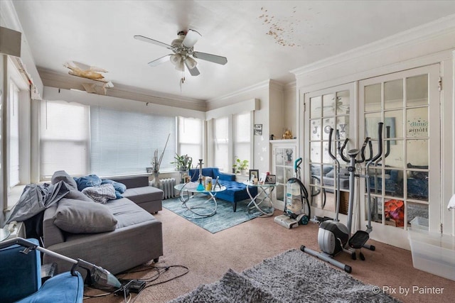 interior space with radiator