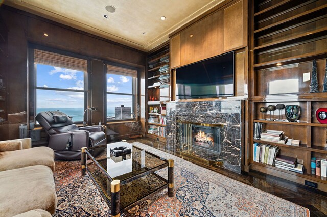 159 E Walton Pl Unit 34A, Chicago, IL 60611 - living room with a premium fireplace