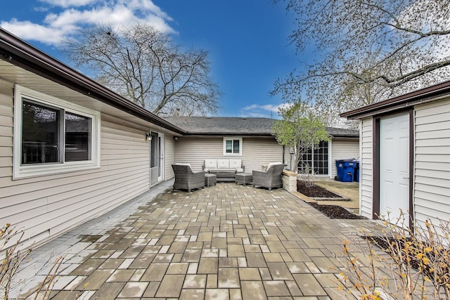 view of patio featuring outdoor lounge area
