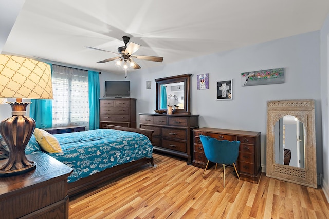 11138 Center Rd Unit E22, Palos Hills, IL 60465 - bedroom with light wood finished floors and ceiling fan