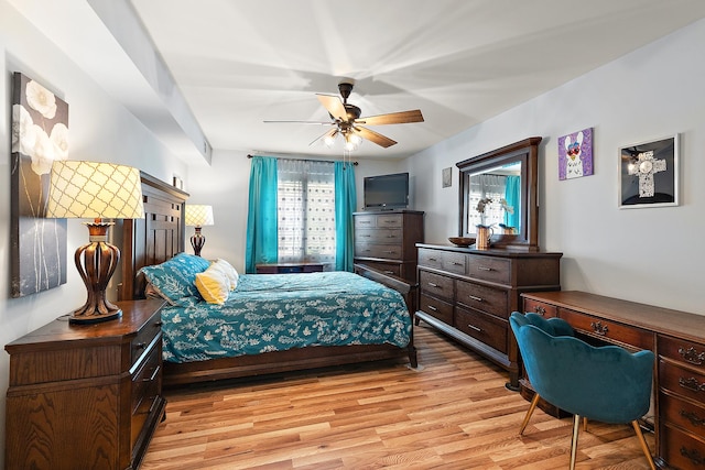 11138 Center Rd Unit E22, Palos Hills, IL 60465 - bedroom with light wood-style floors and ceiling fan