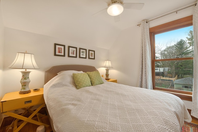 1726 Wesley Ave, Evanston, IL 60201 - bedroom with vaulted ceiling and a ceiling fan