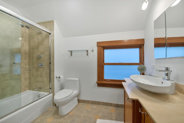1726 Wesley Ave, Evanston, IL 60201 - full bath featuring tile patterned floors, enclosed tub / shower combo, toilet, vanity, and baseboards