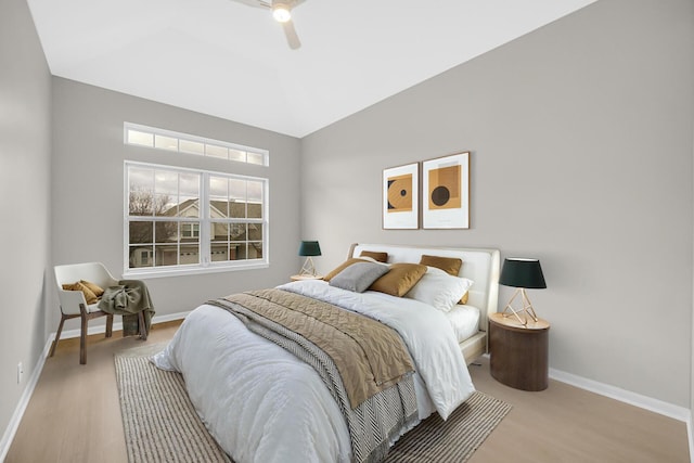 2073 Cambria Ct, Northbrook, IL 60062 - bedroom with vaulted ceiling, wood finished floors, baseboards, and ceiling fan