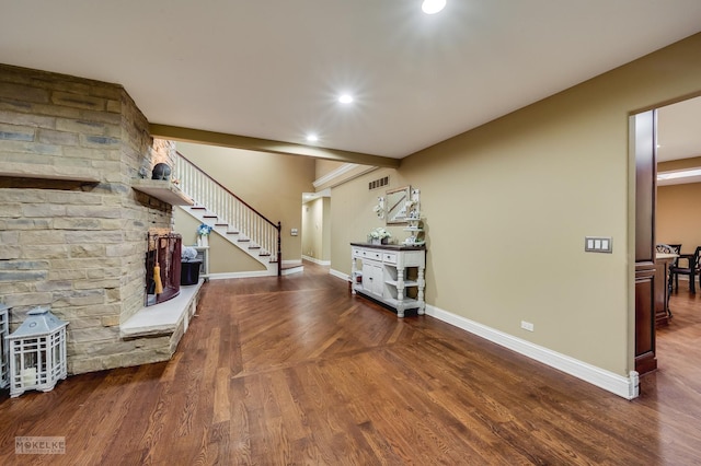 7S745 State Route 53rd Hwy, Naperville, IL 60540 - foyer entrance featuring stairway, wood finished floors, recessed lighting, and baseboards