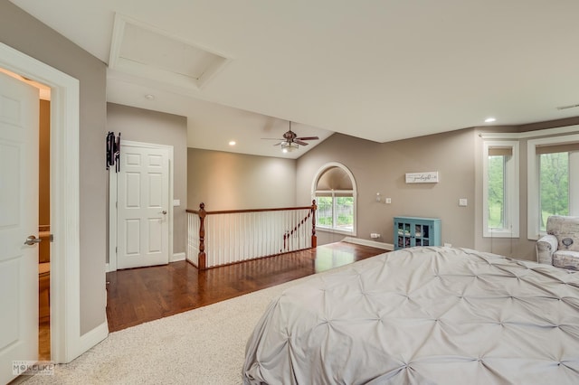 7S745 State Route 53rd Hwy, Naperville, IL 60540 - carpeted bedroom with attic access, baseboards, recessed lighting, and wood finished floors