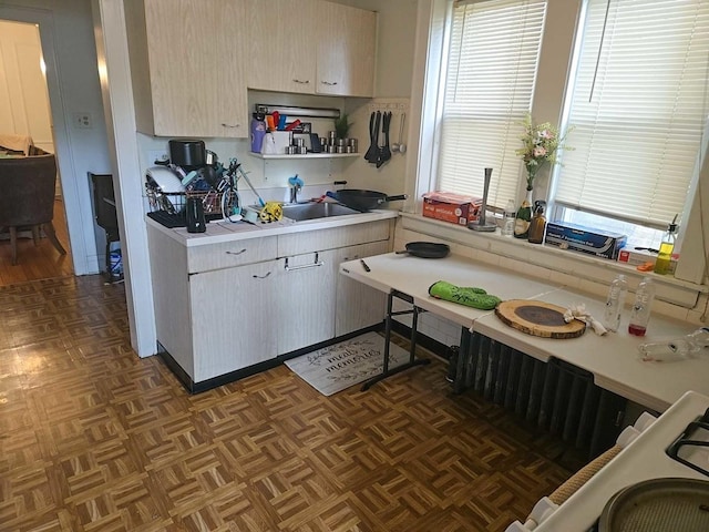 kitchen with light countertops and a sink