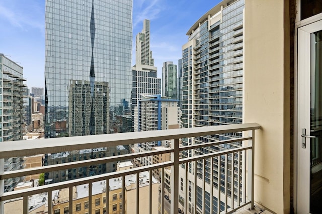 balcony with a skyline view