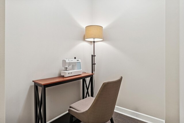 office space with baseboards