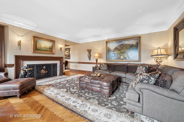 546 Oak Knoll Rd, Barrington Hills, IL 60010 - living room with a fireplace, crown molding, and baseboards