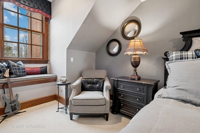546 Oak Knoll Rd, Barrington Hills, IL 60010 - bedroom featuring lofted ceiling and baseboards