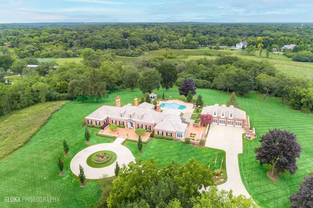 546 Oak Knoll Rd, Barrington Hills, IL 60010 - aerial view featuring a view of trees