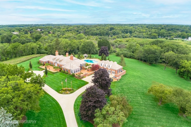 546 Oak Knoll Rd, Barrington Hills, IL 60010 - birds eye view of property featuring a forest view