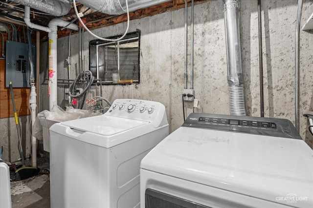 1556 Shenandoah Ln, Naperville, IL 60563 - laundry room featuring electric panel, laundry area, a sink, and separate washer and dryer