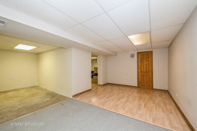 1216 Maple St, Lake In The Hills, IL 60156 - finished basement with a drop ceiling and wood finished floors