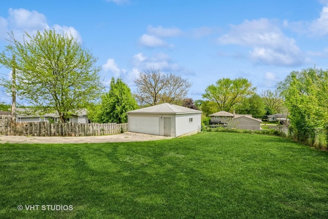 1216 Maple St, Lake In The Hills, IL 60156 - view of yard featuring a detached garage and an outdoor structure