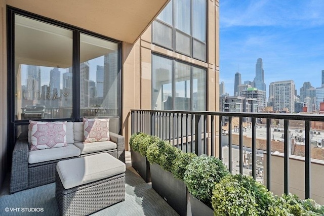 balcony with a city view