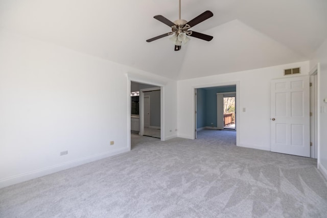 4N481 Citation Ln, Elburn, IL 60119 - unfurnished bedroom featuring visible vents, high vaulted ceiling, light carpet, and baseboards