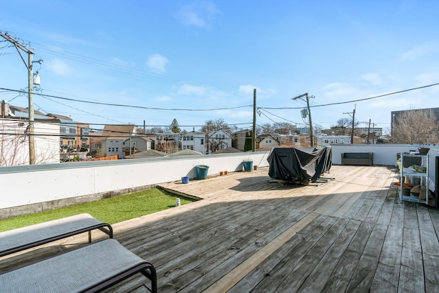 deck featuring a fenced backyard