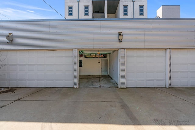 view of garage