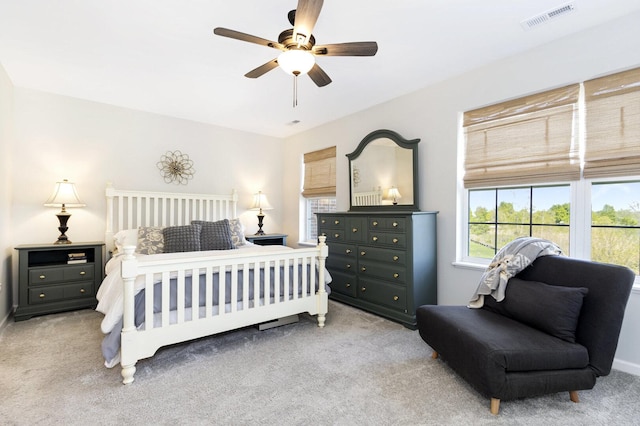 291 Lakeshore Dr, Oswego, IL 60543 - carpeted bedroom featuring ceiling fan and baseboards