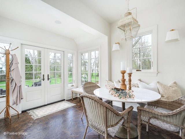 180 De Windt Rd, Winnetka, IL 60093 - sunroom / solarium featuring an inviting chandelier, a wealth of natural light, and french doors
