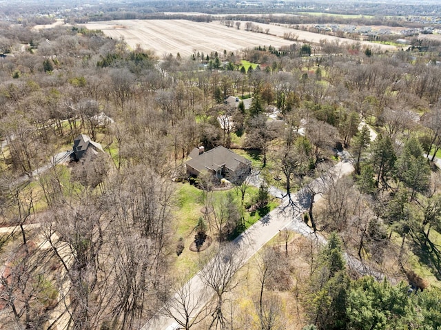 bird's eye view with a rural view