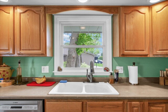 kitchen with a sink and dishwasher