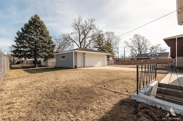 10945 S Neenah Ave, Worth, IL 60482 - view of yard with an outdoor structure, a garage, and fence