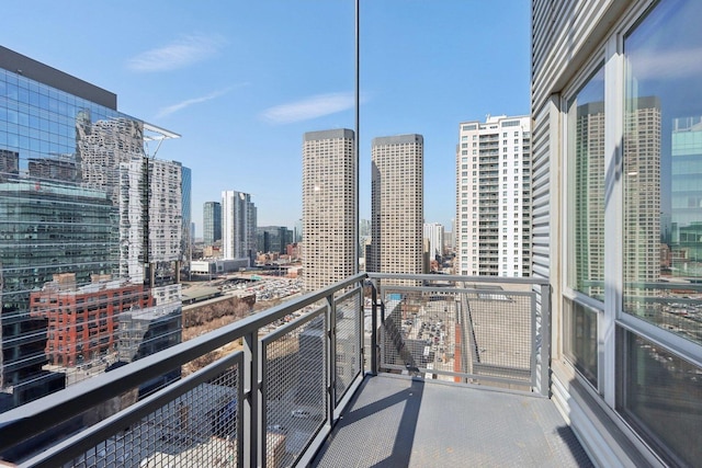 balcony with a city view