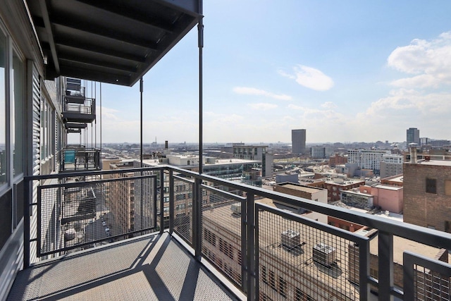 balcony featuring a city view