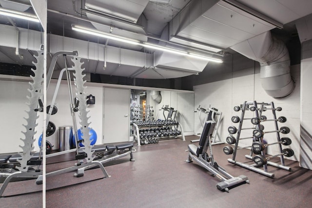 view of workout area