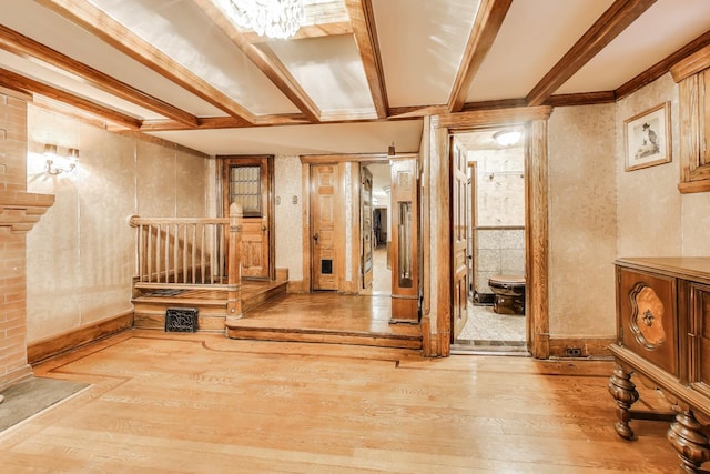1312 N Astor St, Chicago, IL 60610 - corridor with hardwood / wood-style flooring and beam ceiling