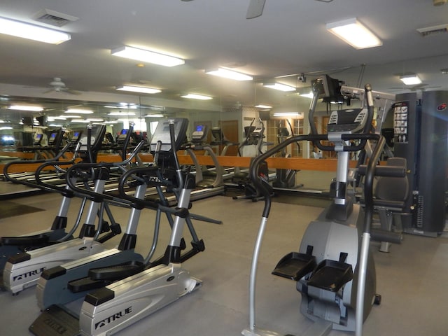 75 Kristin Cir Unit 401, Schaumburg, IL 60195 - gym with a ceiling fan