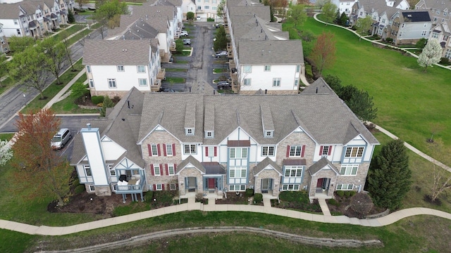 bird's eye view with a residential view