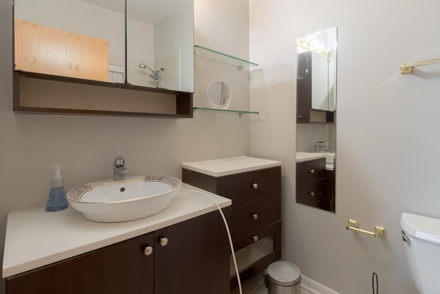 bathroom with toilet and vanity
