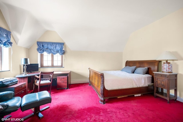 1250 Westmoor Rd, Winnetka, IL 60093 - bedroom featuring a baseboard radiator, lofted ceiling, carpet floors, and baseboards