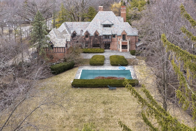1250 Westmoor Rd, Winnetka, IL 60093 - outdoor pool featuring stairway and a lawn