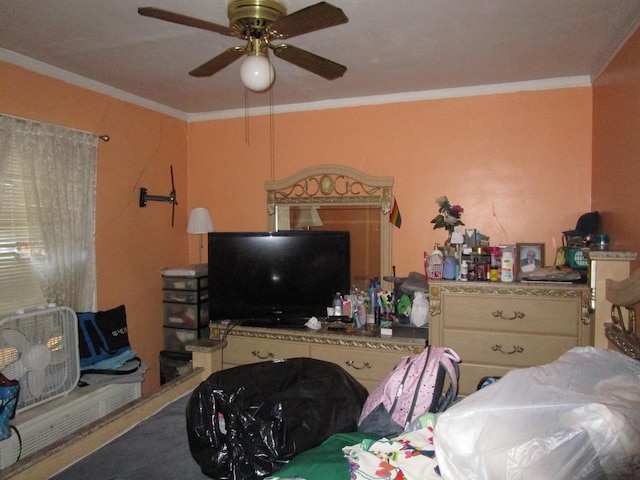 9201 S Marshfield Ave, Chicago, IL 60620 - bedroom featuring crown molding and ceiling fan