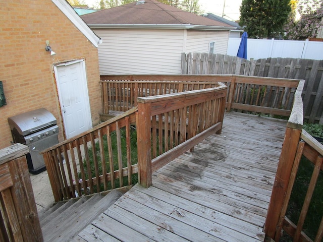 9201 S Marshfield Ave, Chicago, IL 60620 - wooden deck with grilling area and fence