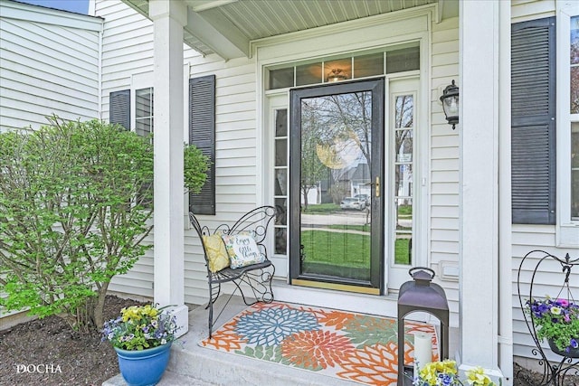 property entrance with a porch