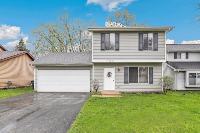 1306 Haverhill Cir, Naperville, IL 60563 - view of front of home featuring driveway, an attached garage, and a front yard