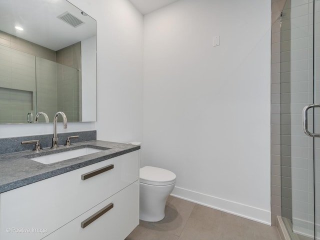 403 N Wabash Ave Unit 13B, Chicago, IL 60611 - full bath featuring vanity, a stall shower, tile patterned flooring, and recessed lighting
