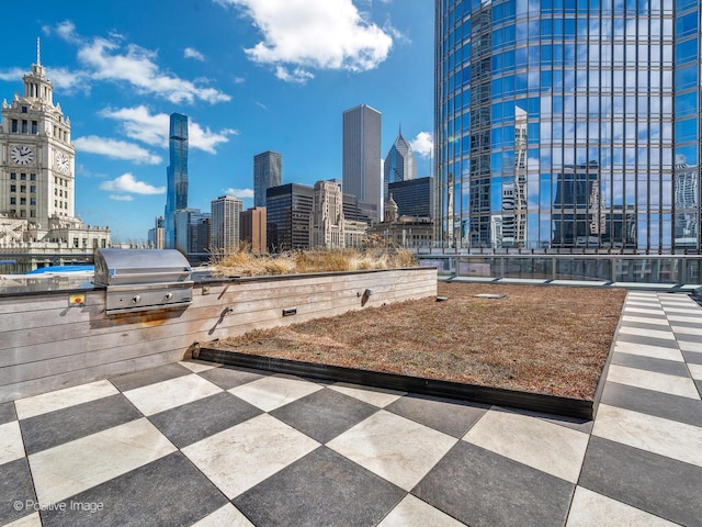 403 N Wabash Ave Unit 13B, Chicago, IL 60611 - view of patio featuring a skyline view and area for grilling