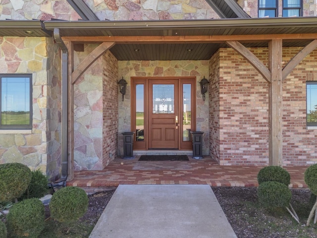 14431 E 2400 N Rd, Hudson, IL 61748 - entrance to property with stone siding and brick siding