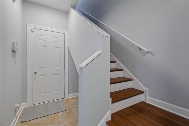 stairs with baseboards