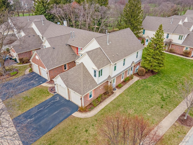 aerial view with a residential view